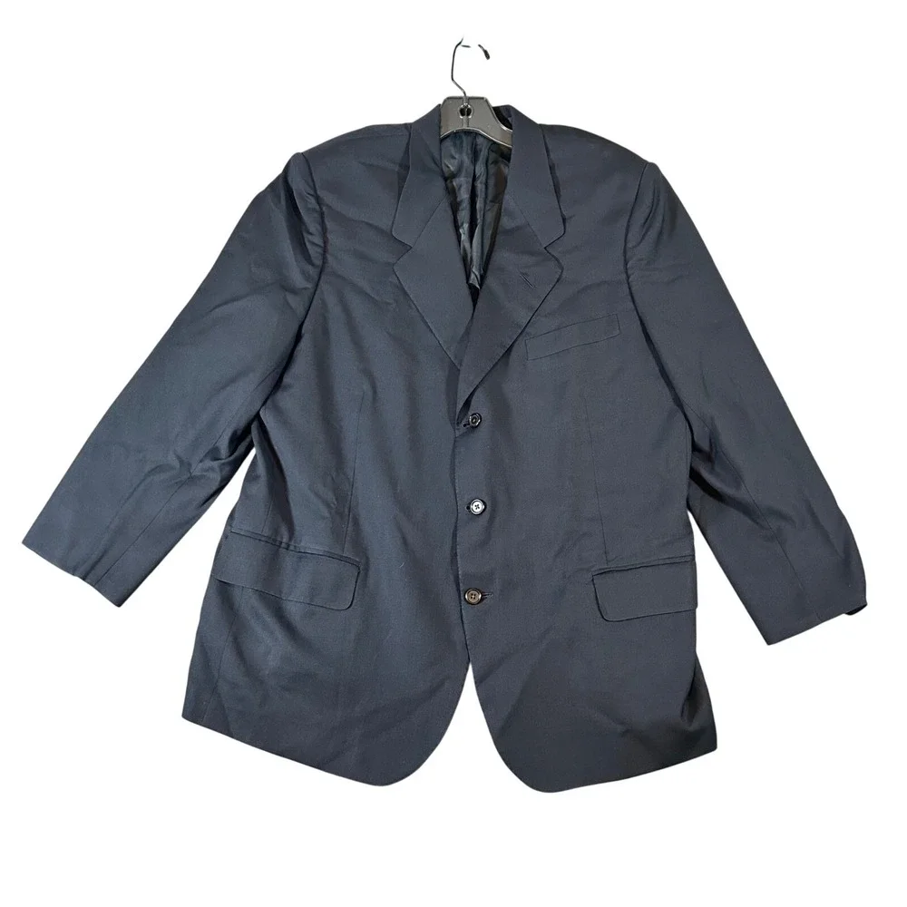 Oxxford Clothes Neiman Marcus Renaissance N3 Navy Super 100s Wool Blazer 44R Men